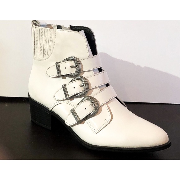 STEVE MADDEN BARK BUCKLE ANKLE BOOTIES SZ 8.5 - Picture 5 of 6